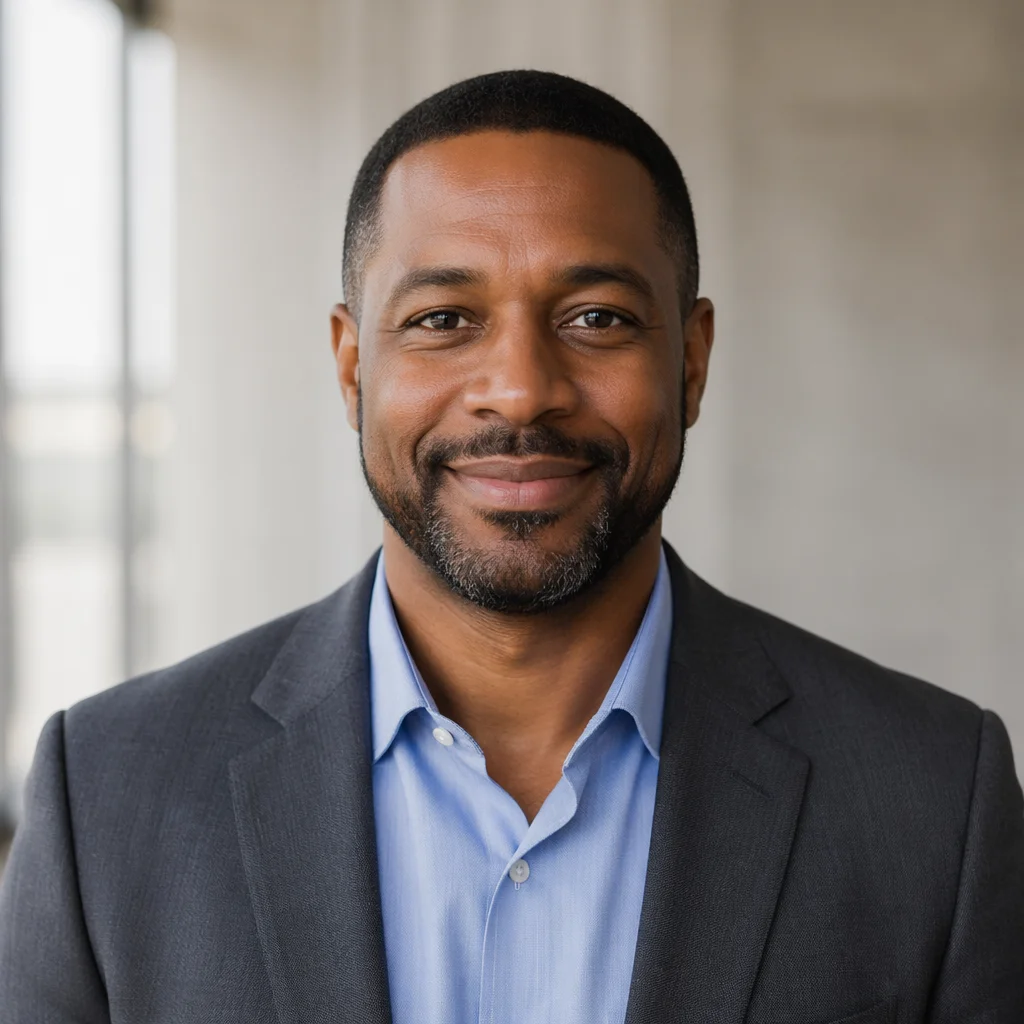 Warm Professional Headshot of Black Man