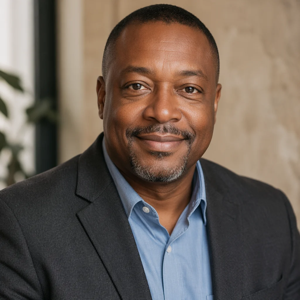 Warm Professional Headshot of Middle-Aged Man