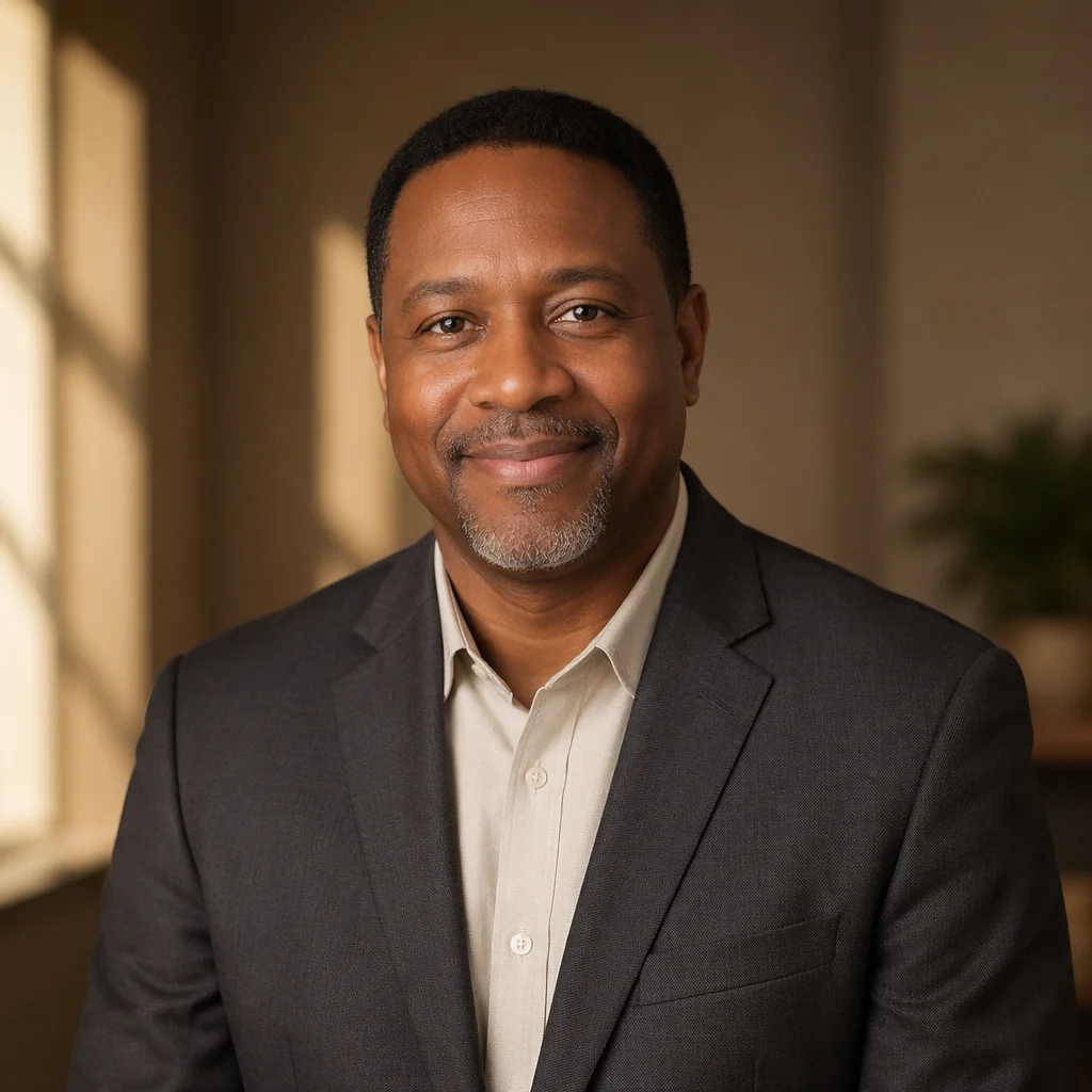 Warm Professional Headshot of Middle-Aged Man
