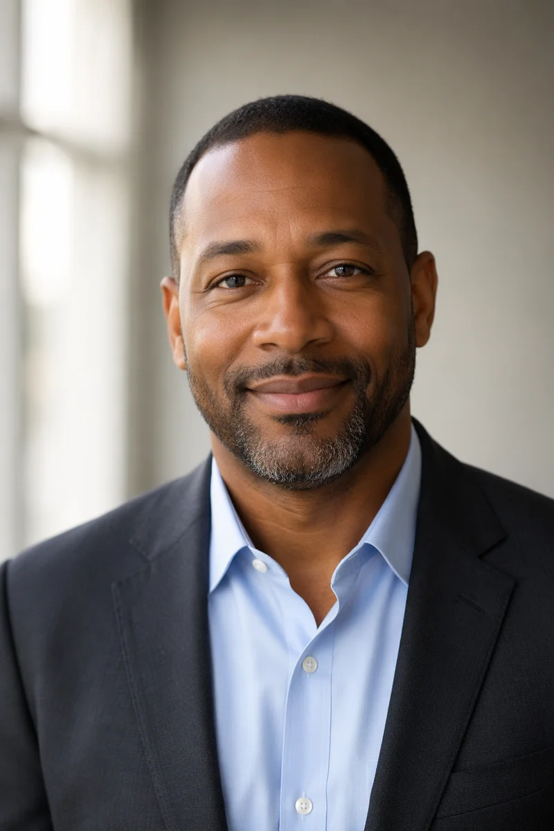 Professional Headshot of Smiling Middle Aged Man