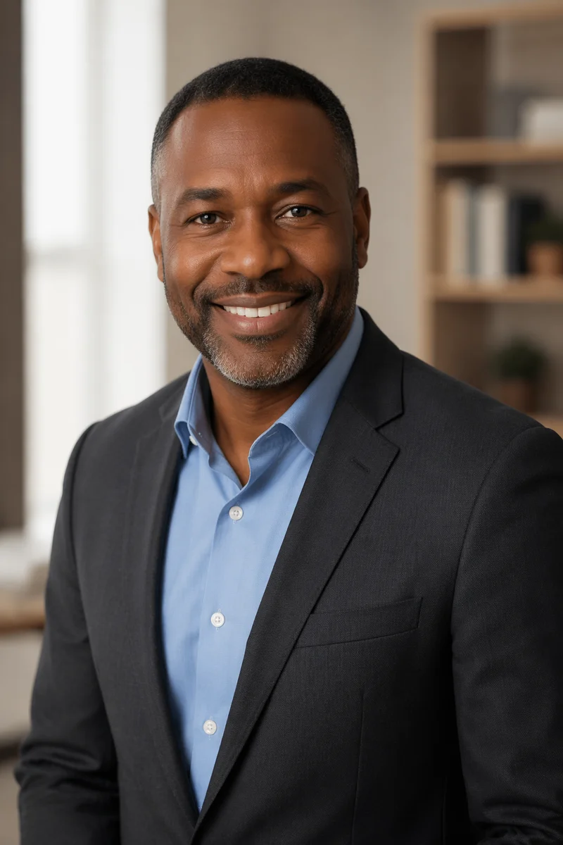 Professional Headshot of Smiling Middle Aged Man