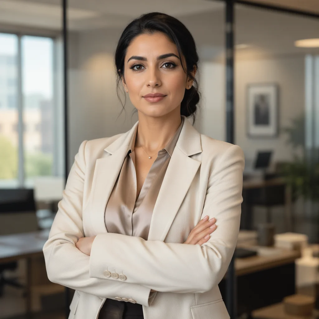Elegant Persian Woman in Modern Office