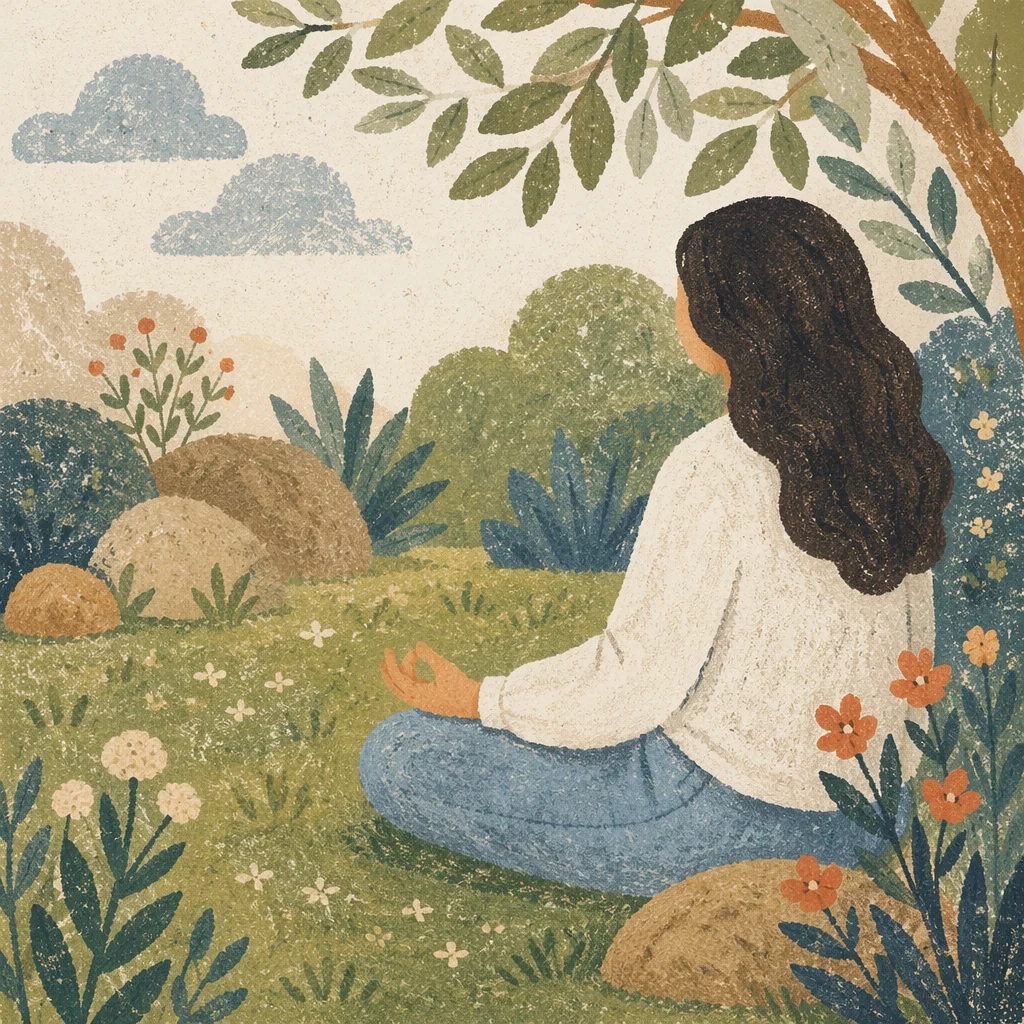 Peaceful Outdoor Meditation in Garden Light