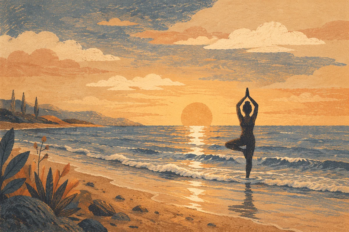 Peaceful Ocean Meditation at Golden Sunset