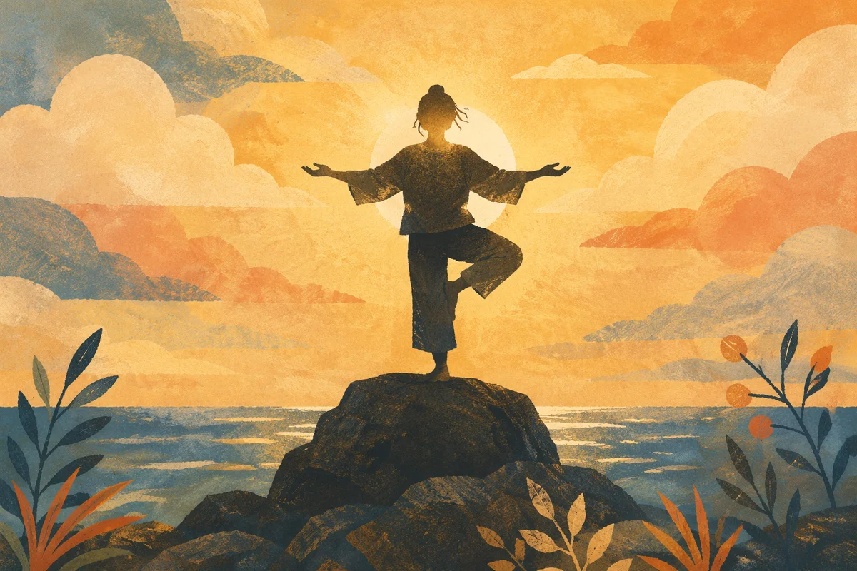 Peaceful Coastal Meditation at Golden Hour