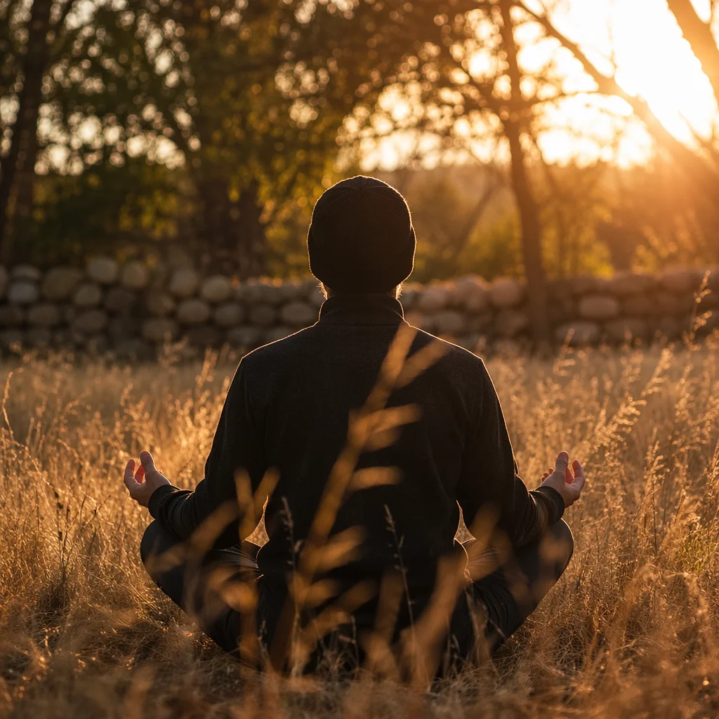 Peaceful Meditation in Golden Meadow