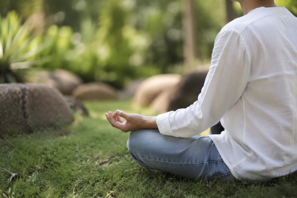Peaceful Outdoor Meditation in Natural Garden