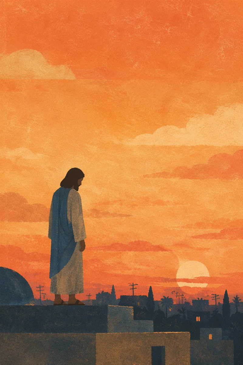 Contemplative Silhouette at Dramatic Sunset