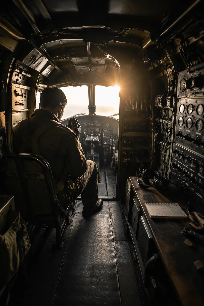 Pilot in Quiet Prayer Before Takeoff