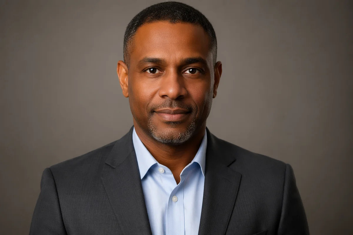 Professional Man Studio Headshot on Gray