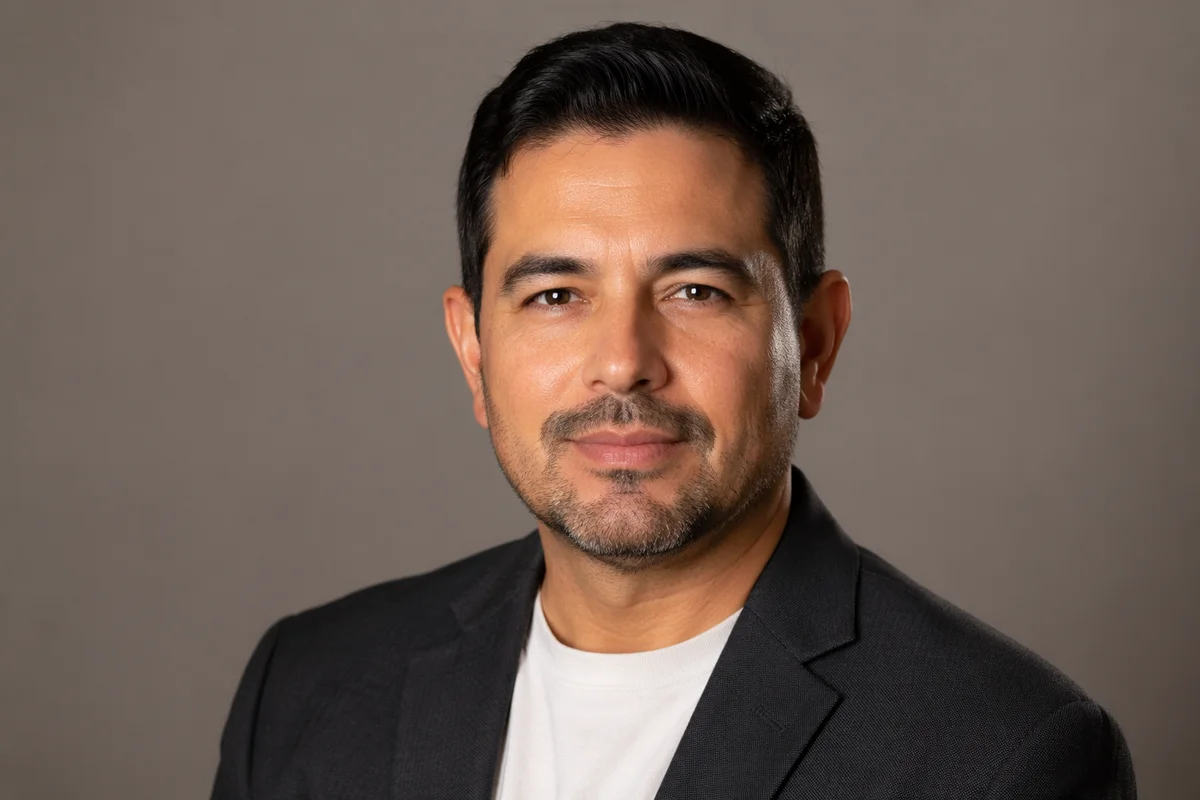 Confident Middle-Aged Man Studio Headshot