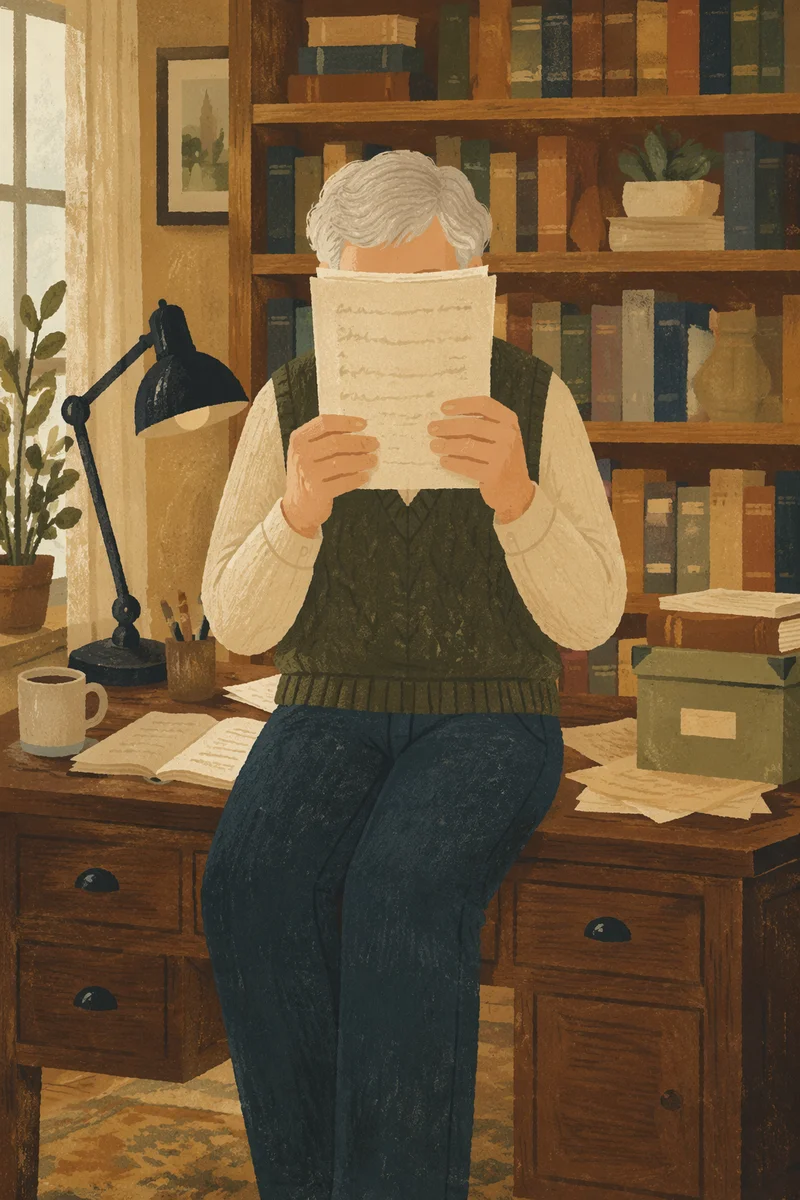 Retired Pastor Studying Scripture at Home