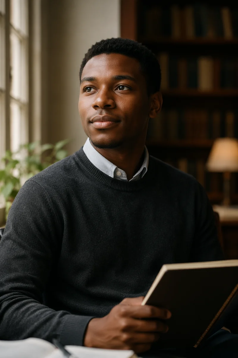 Young Student Portrait by Window Light