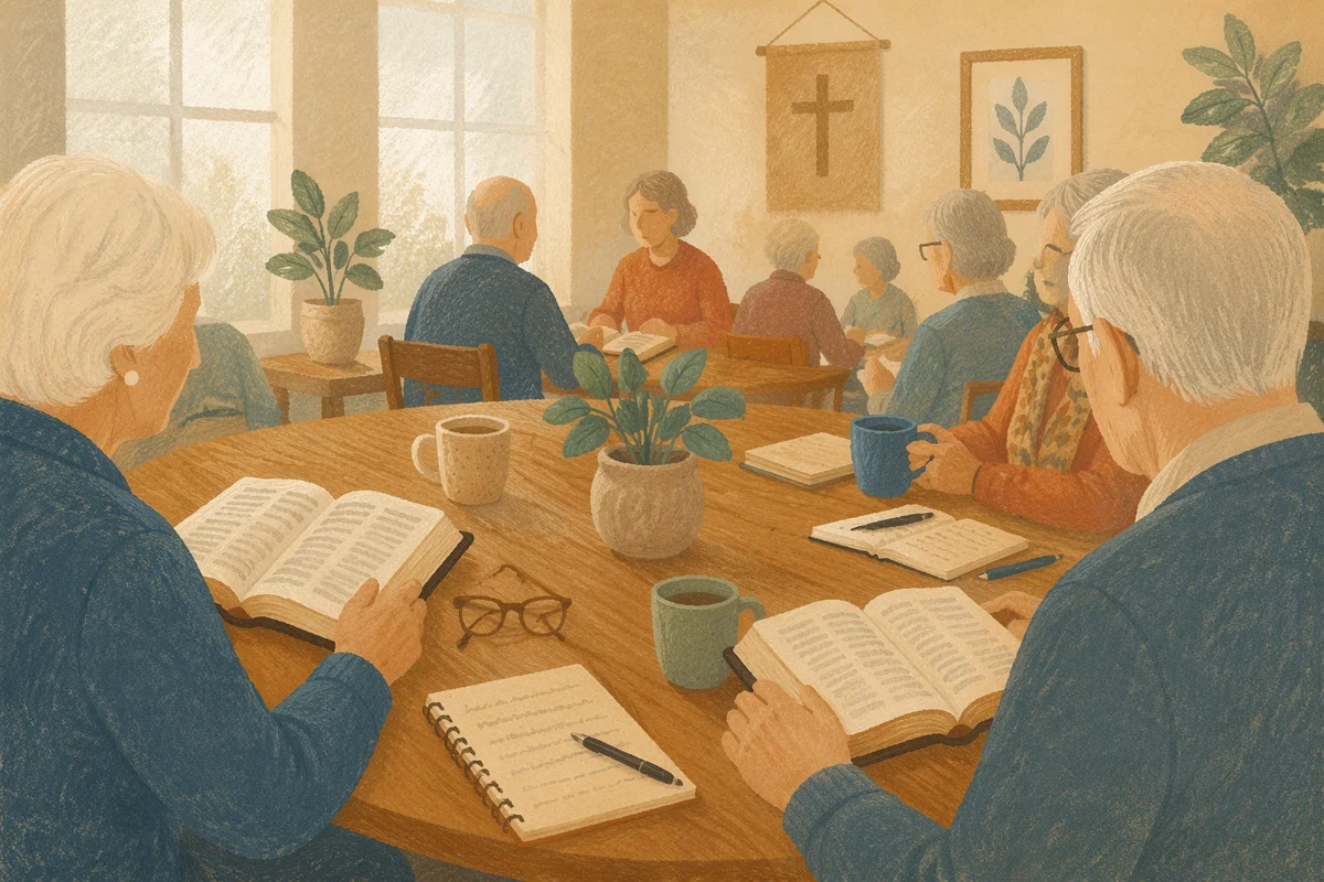 Senior Adult Bible Class Fellowship Scene