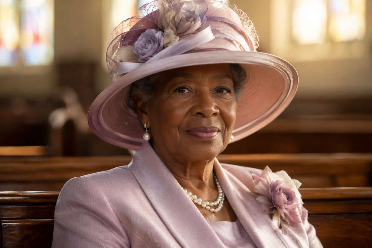 Elegant Senior Woman in Church Hat