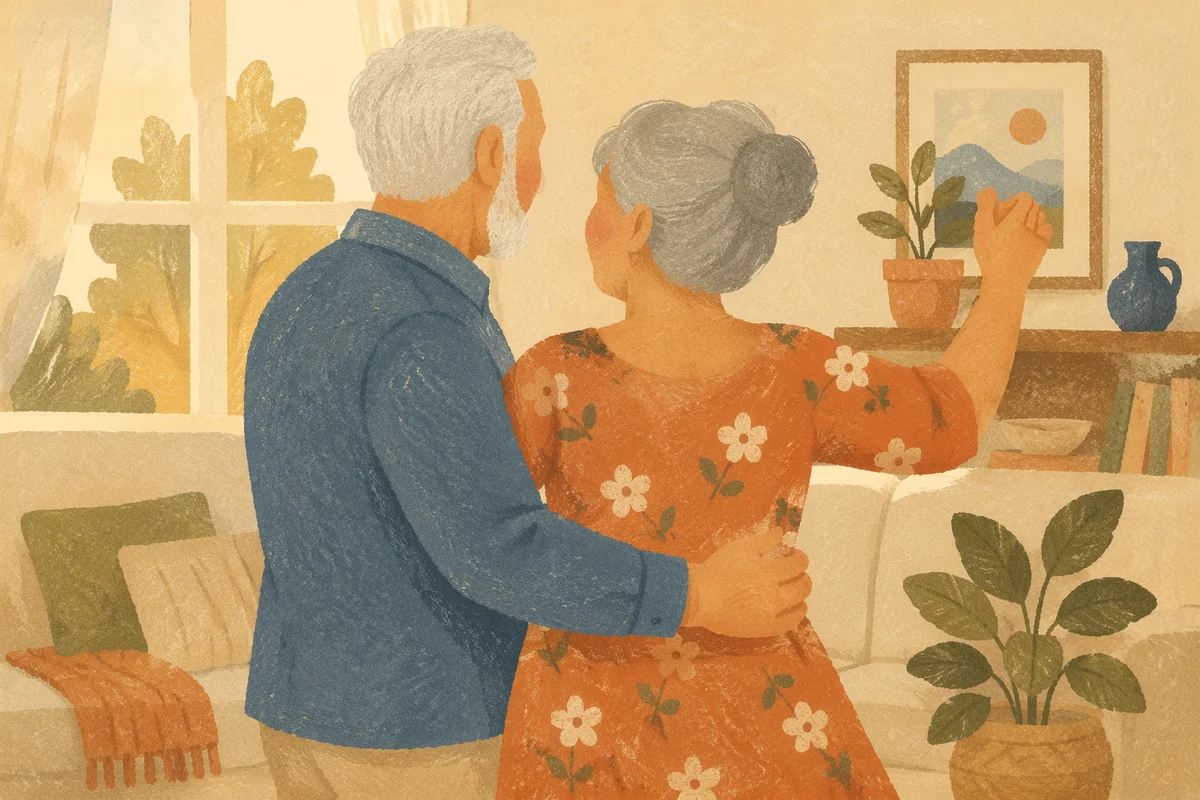 Joyful Senior Couple Dancing at Home