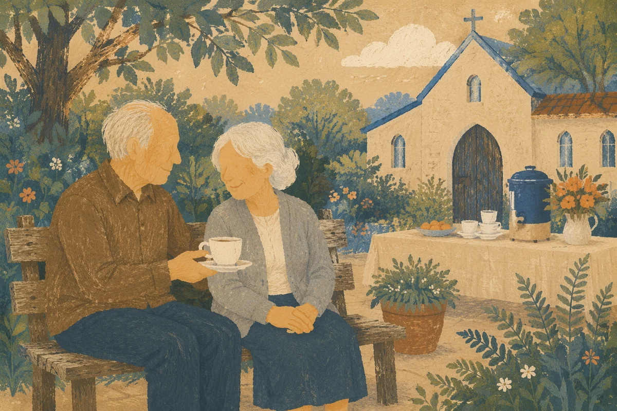 Senior Church Volunteers Sharing a Quiet Moment