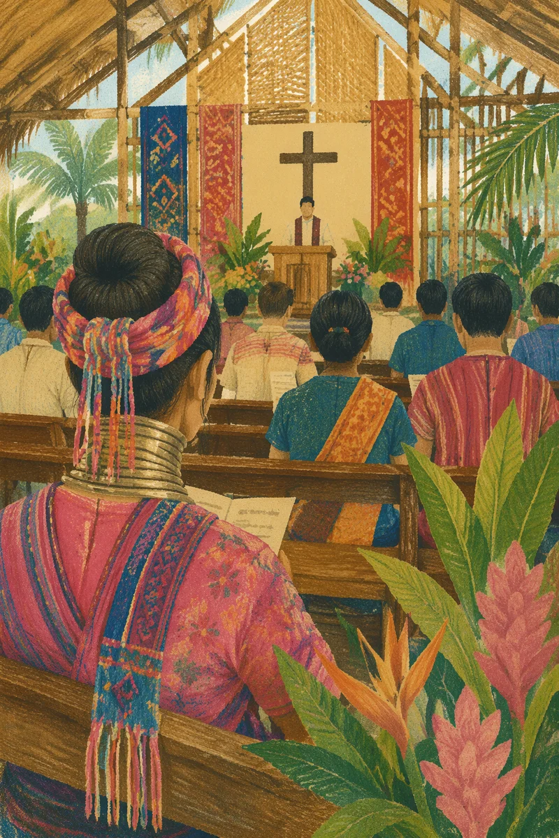 Southeast Asian Church Service in Tropical Chapel
