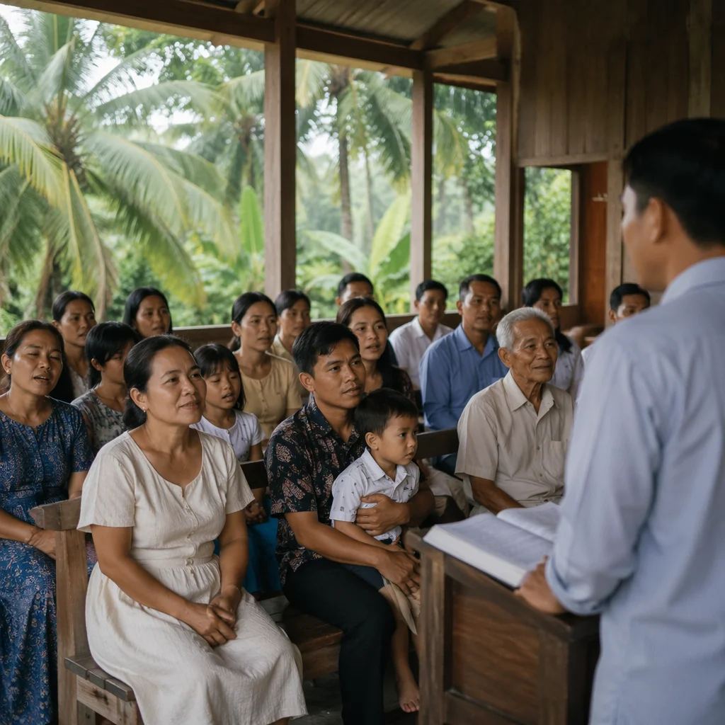 Southeast Asian Church Service in Tropical Chapel