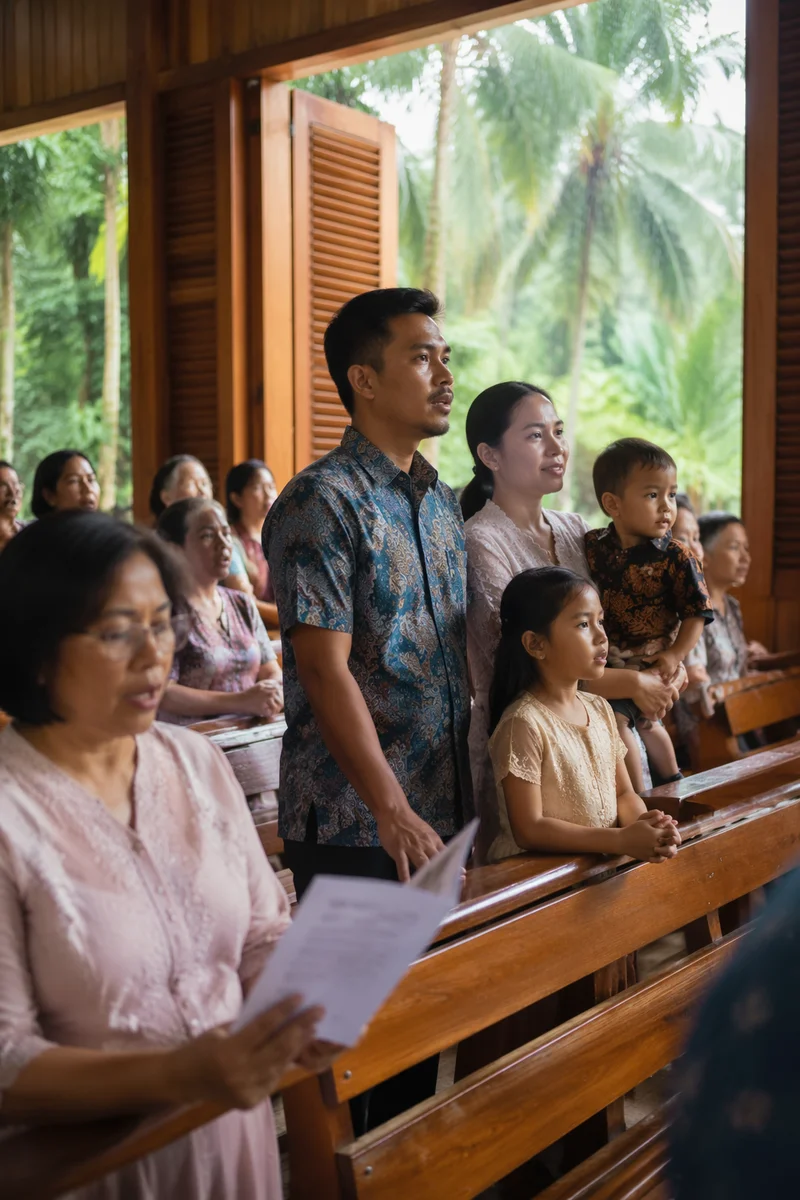 Southeast Asian Church Service in Tropical Chapel