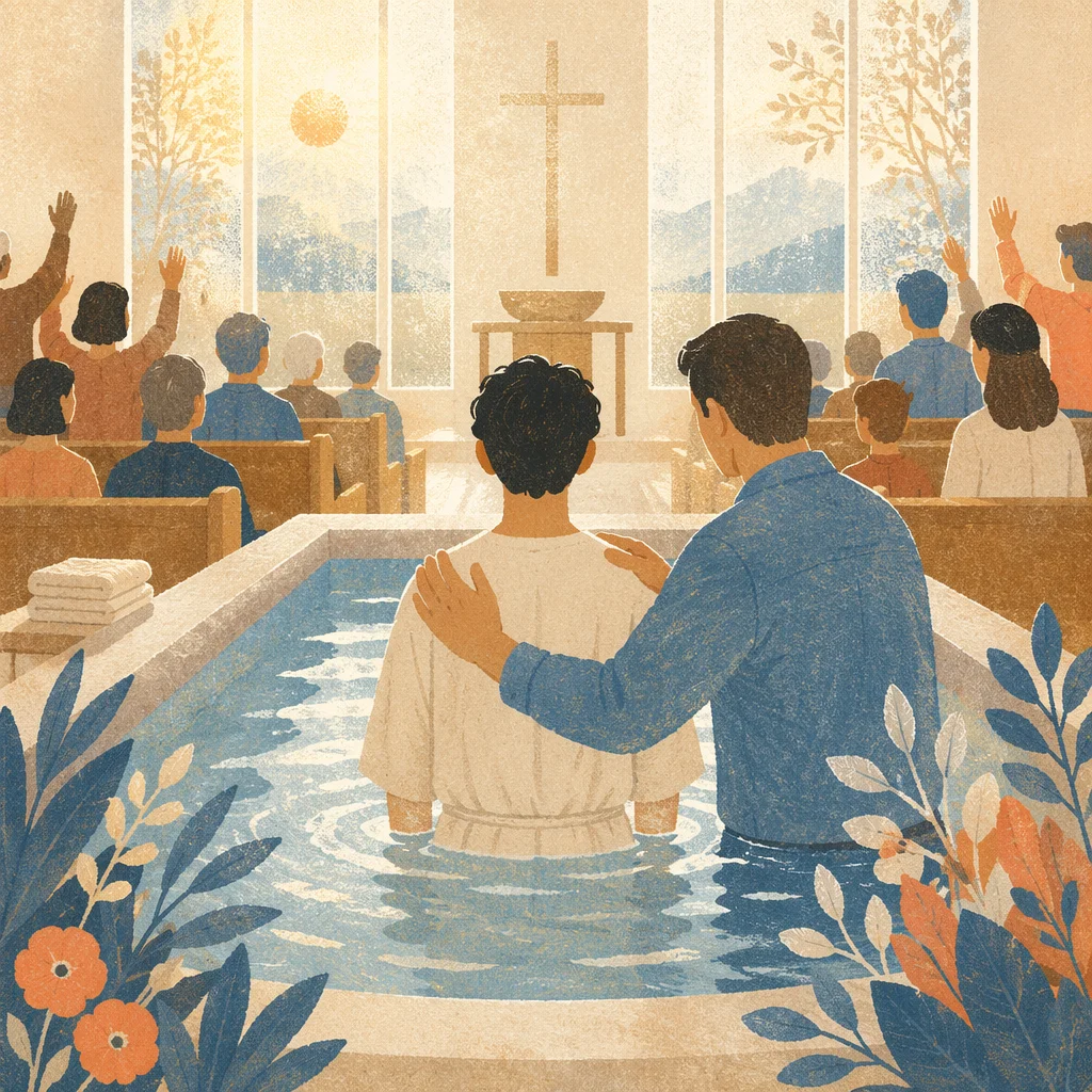 Teen Baptism Celebration in Contemporary Church