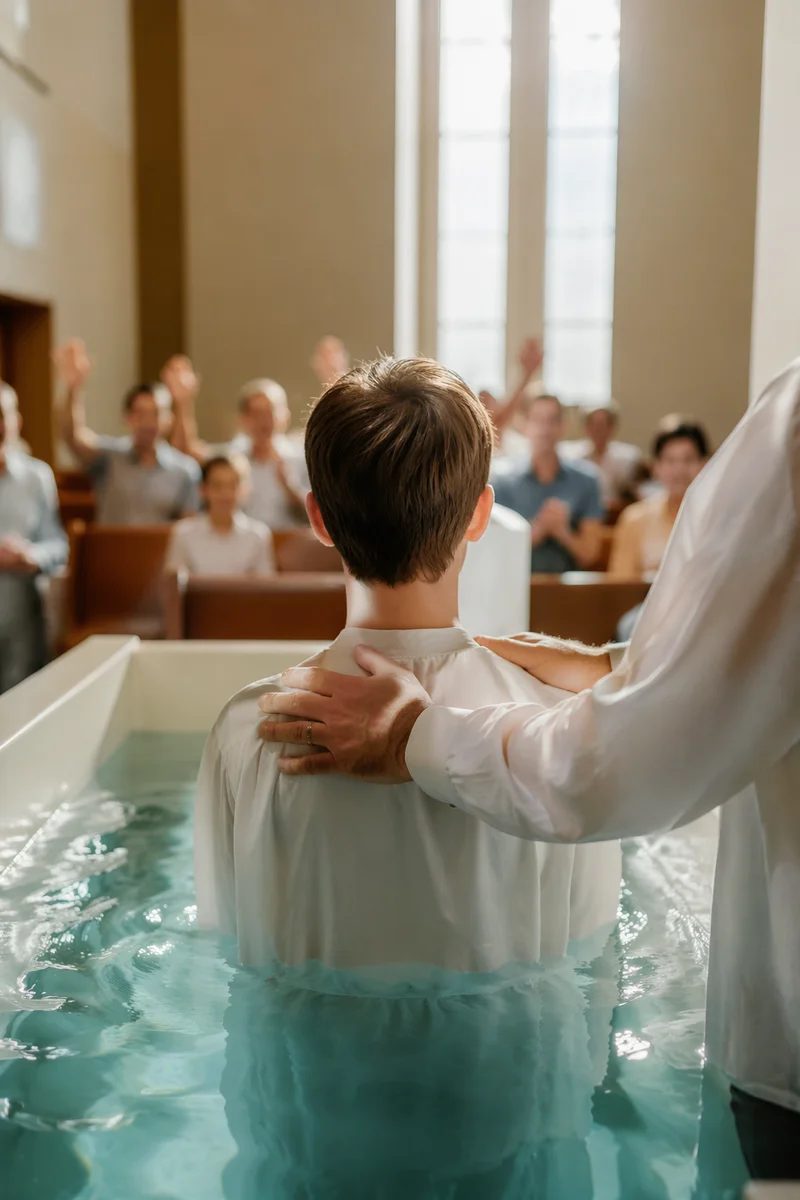 Teen Baptism Celebration in Contemporary Church