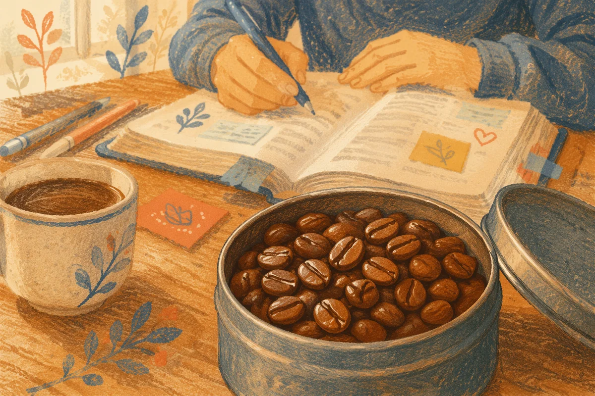 Teen Bible Journaling in Cozy Coffee Shop