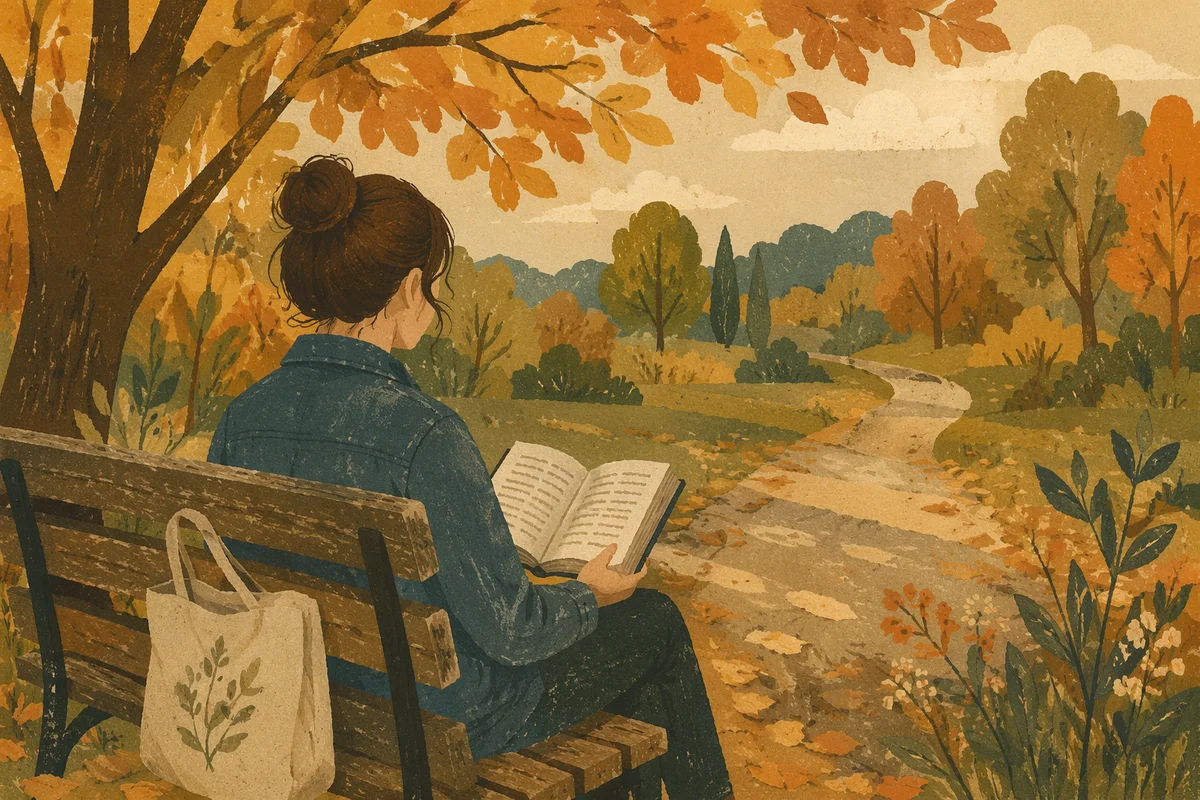 Young Adult Reading Bible on Park Bench