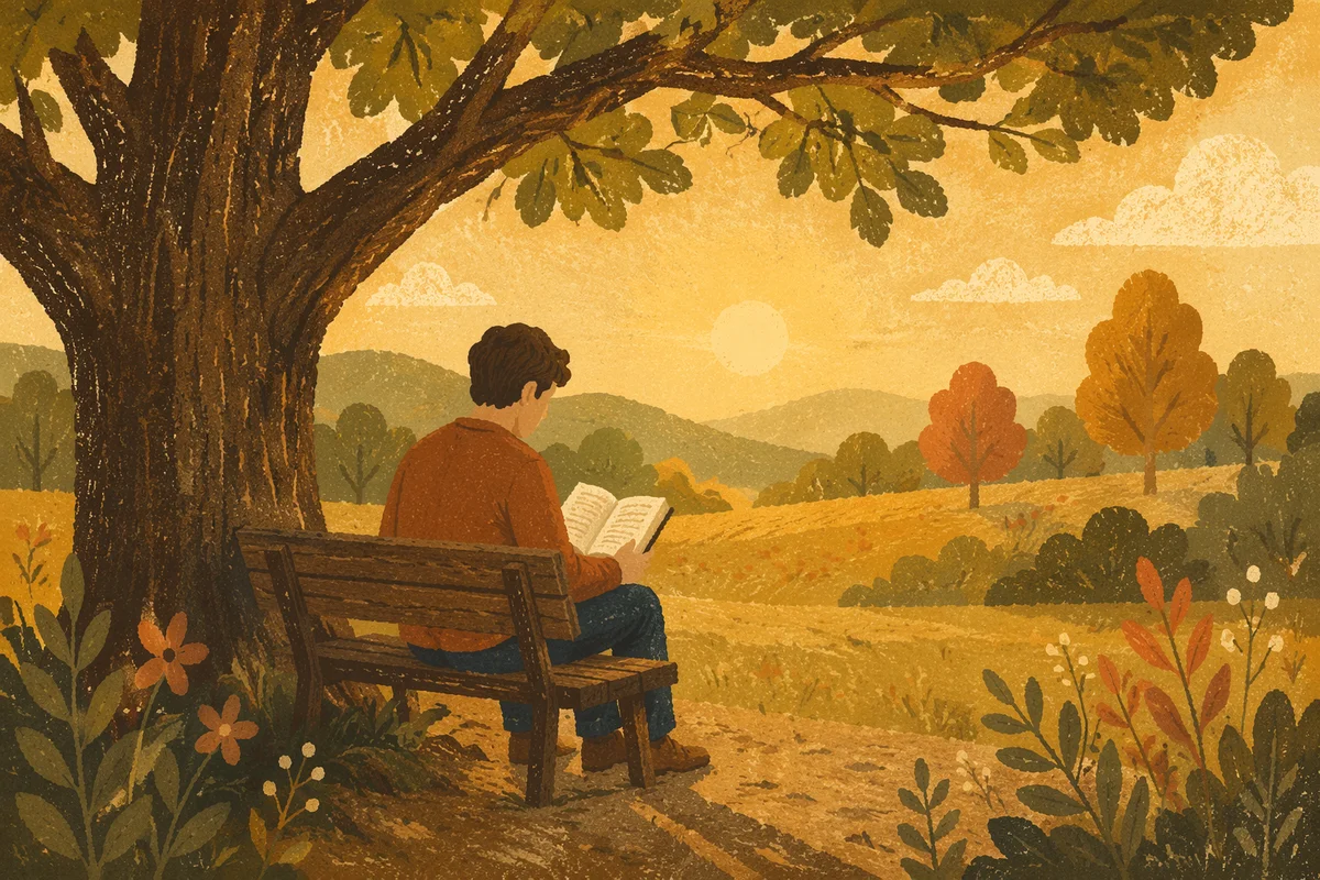 Young Adult Reading Bible in Park