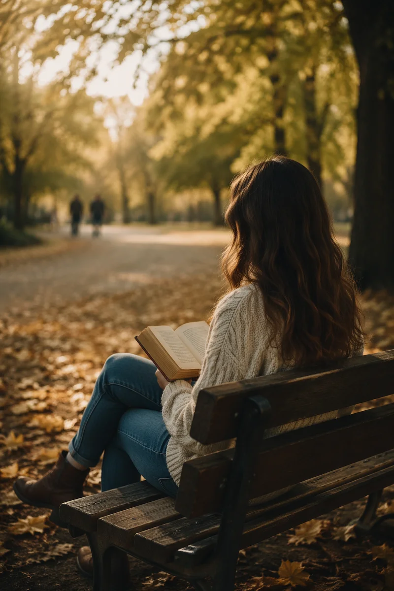 Young Adult Reading Bible on Park Bench