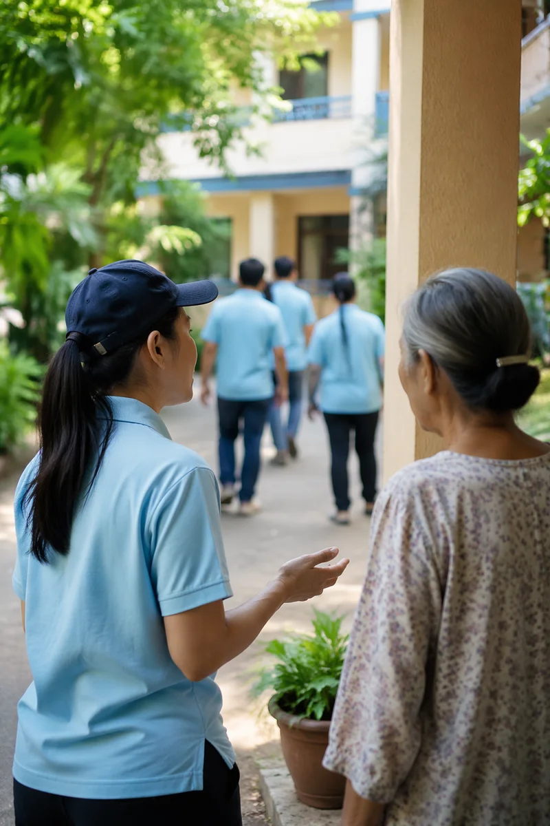 Volunteer Team in Matching Shirts Outdoors