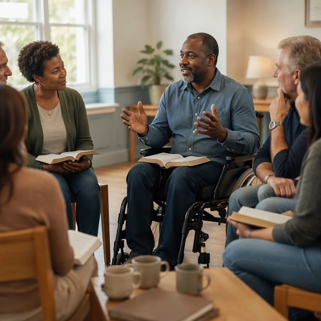 Wheelchair User Leading Small Bible Study