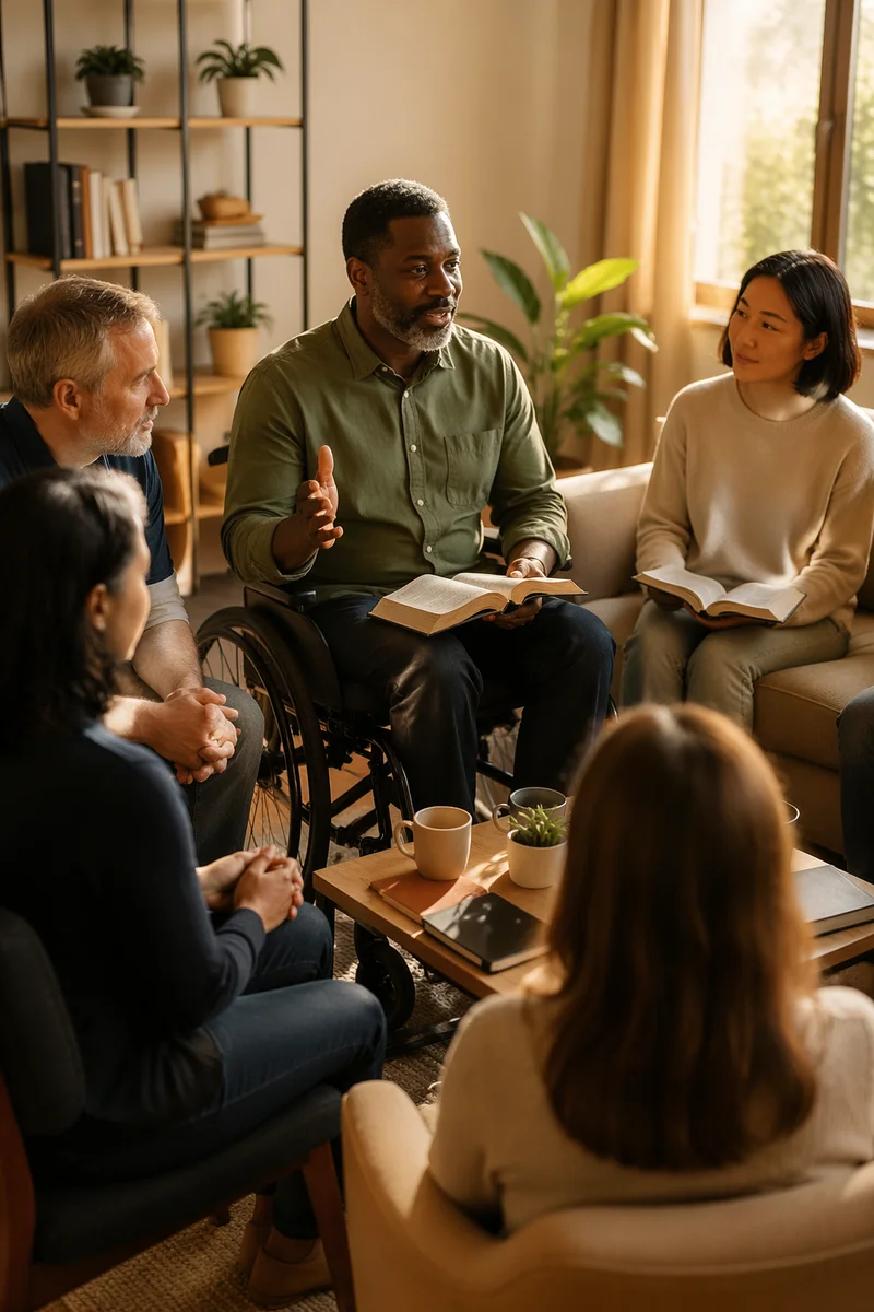 Wheelchair User Leading Bible Study Group