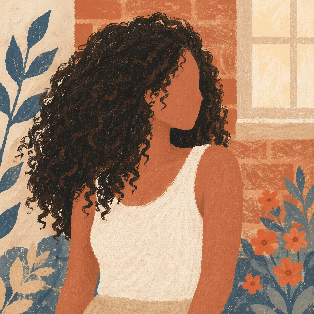 Confident Woman Portrait with Natural Curly Hair