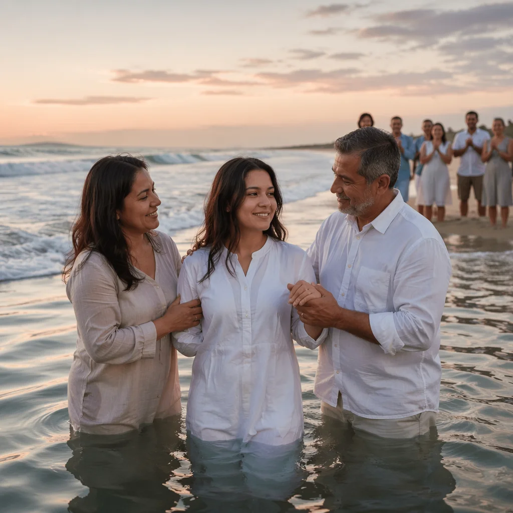 Beachside Baptism Celebration at Sunrise