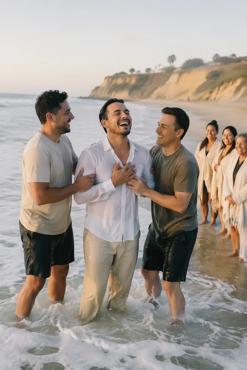 Young Adult Baptism at Sunrise Beach