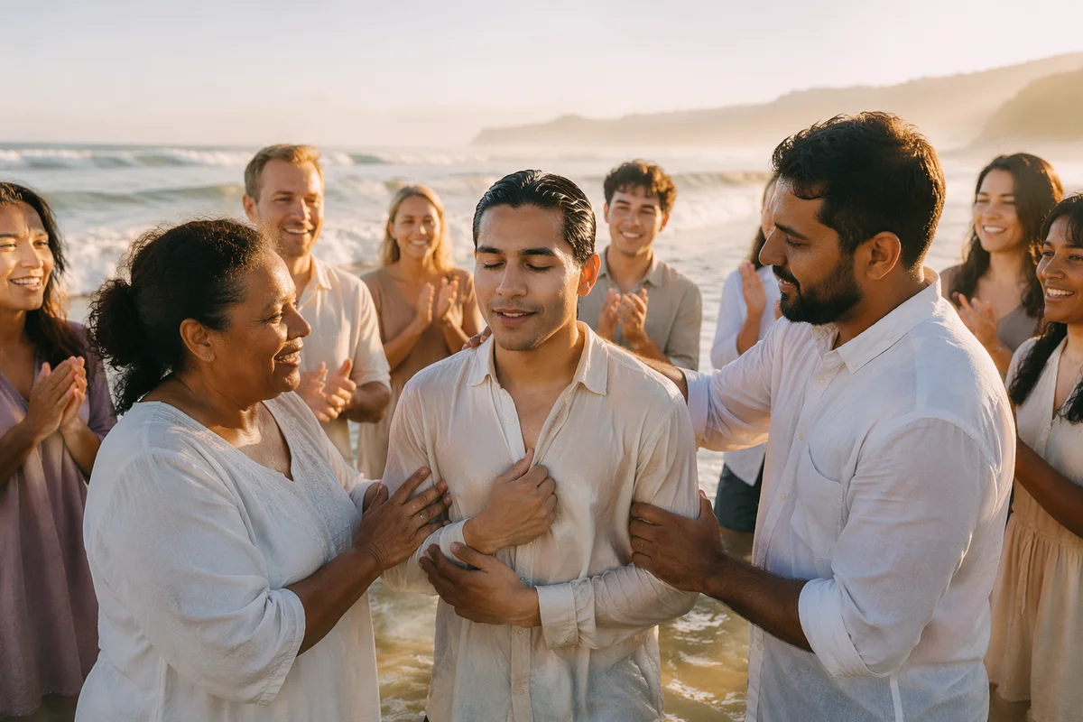 Young Adult Baptism at Sunrise Beach