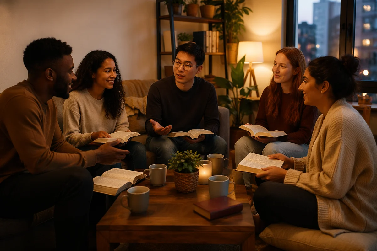 Young Adults Reading Together in Cozy Apartment