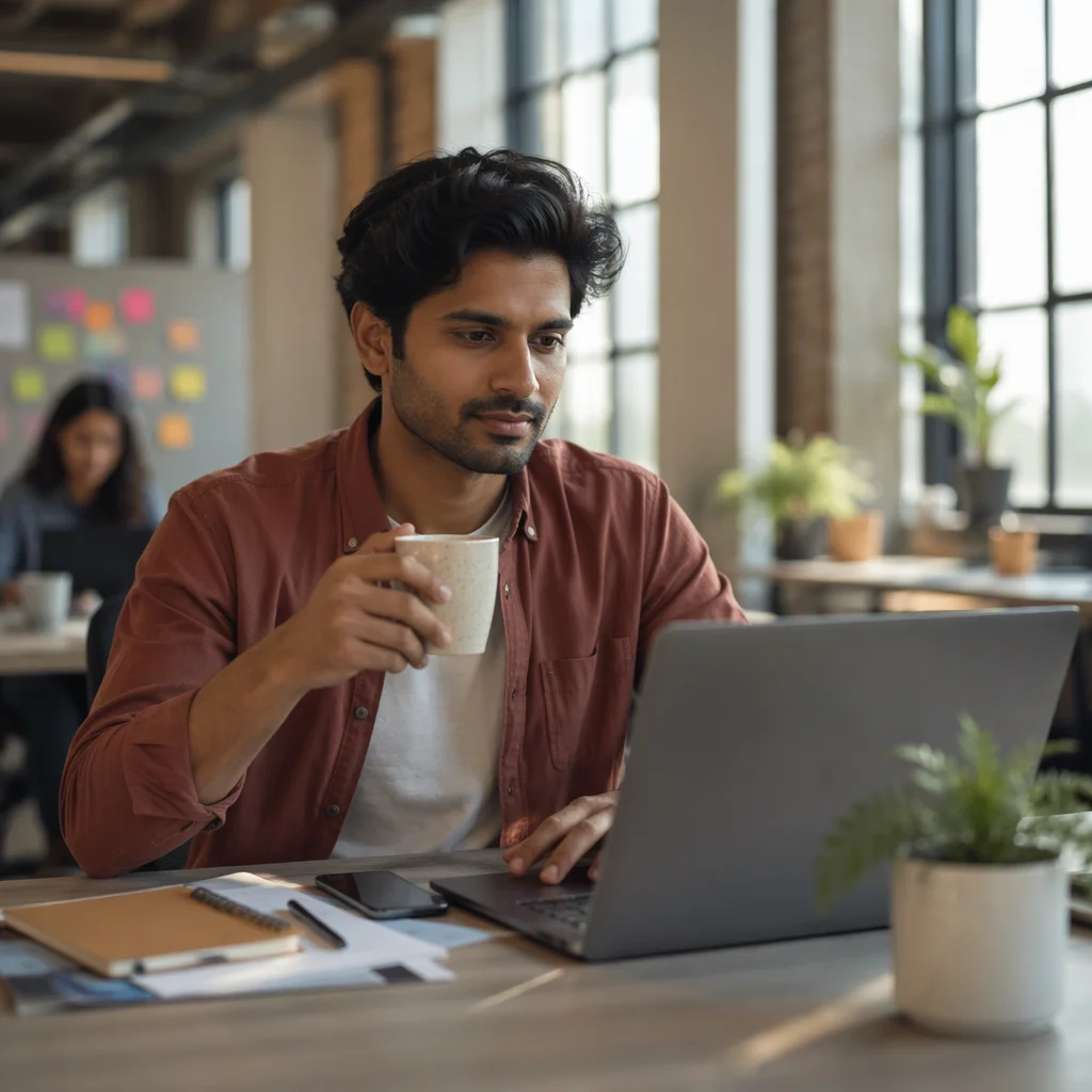 Young Entrepreneur Working in Startup Office