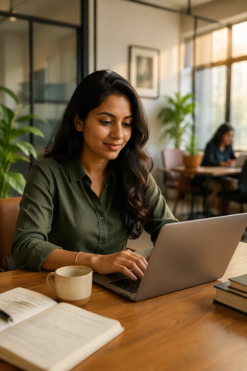 Young Woman Working in Startup Office