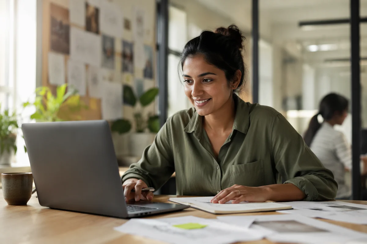 Young Entrepreneur Working at Office Desk