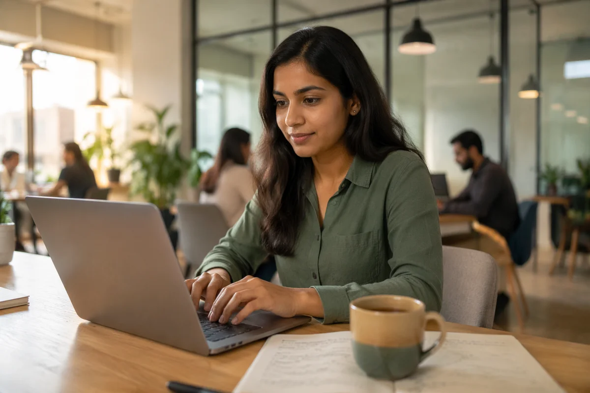 Young Woman Working in Startup Office