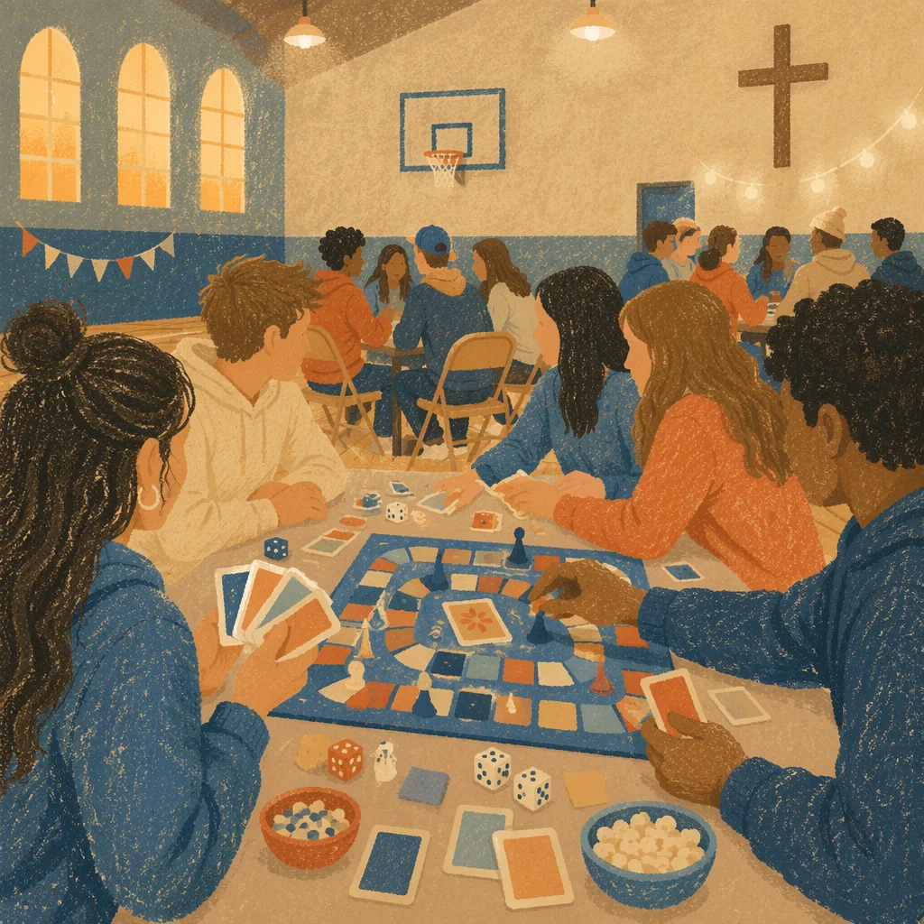Youth Group Game Night in Church Gym