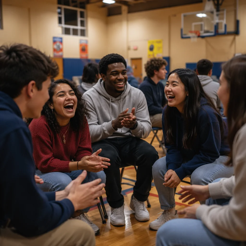 Youth Group Game Night in Church Gym