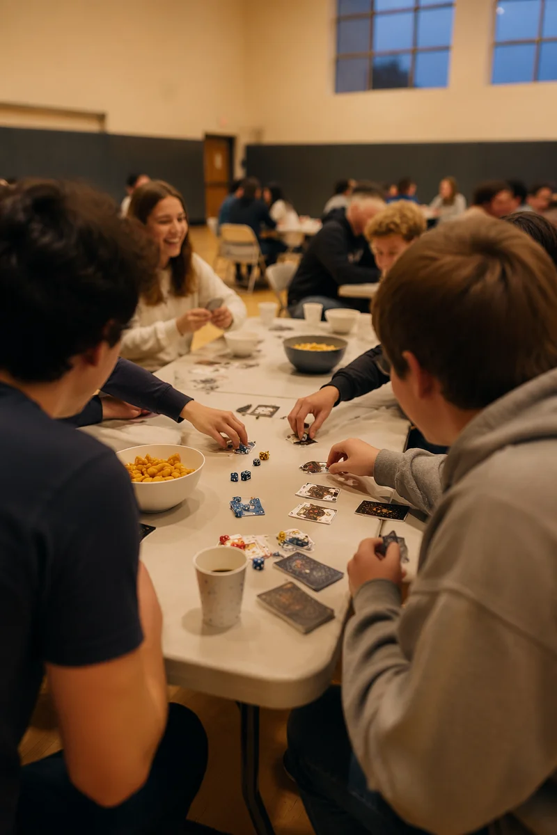 Youth Group Game Night in Church Gym