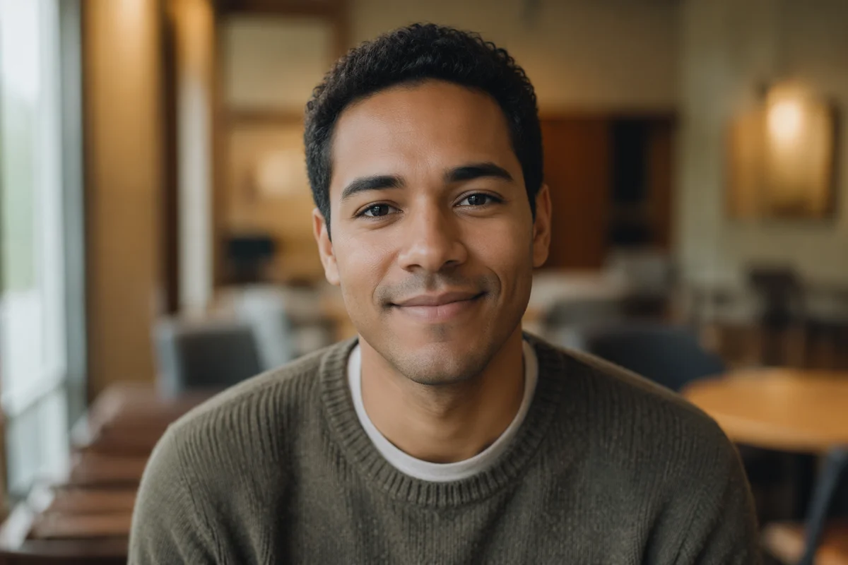 Young Man Smiling Indoor Headshot Portrait