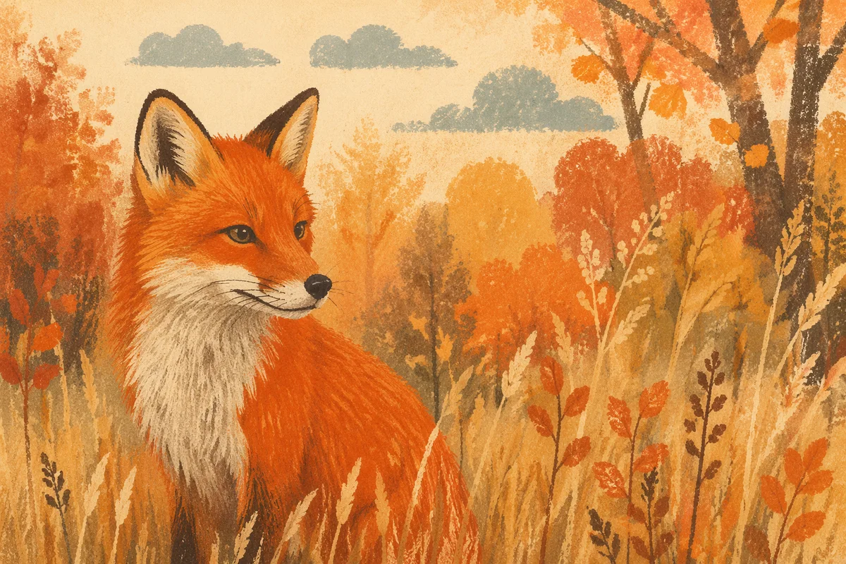 Red Fox in Autumn Forest Light