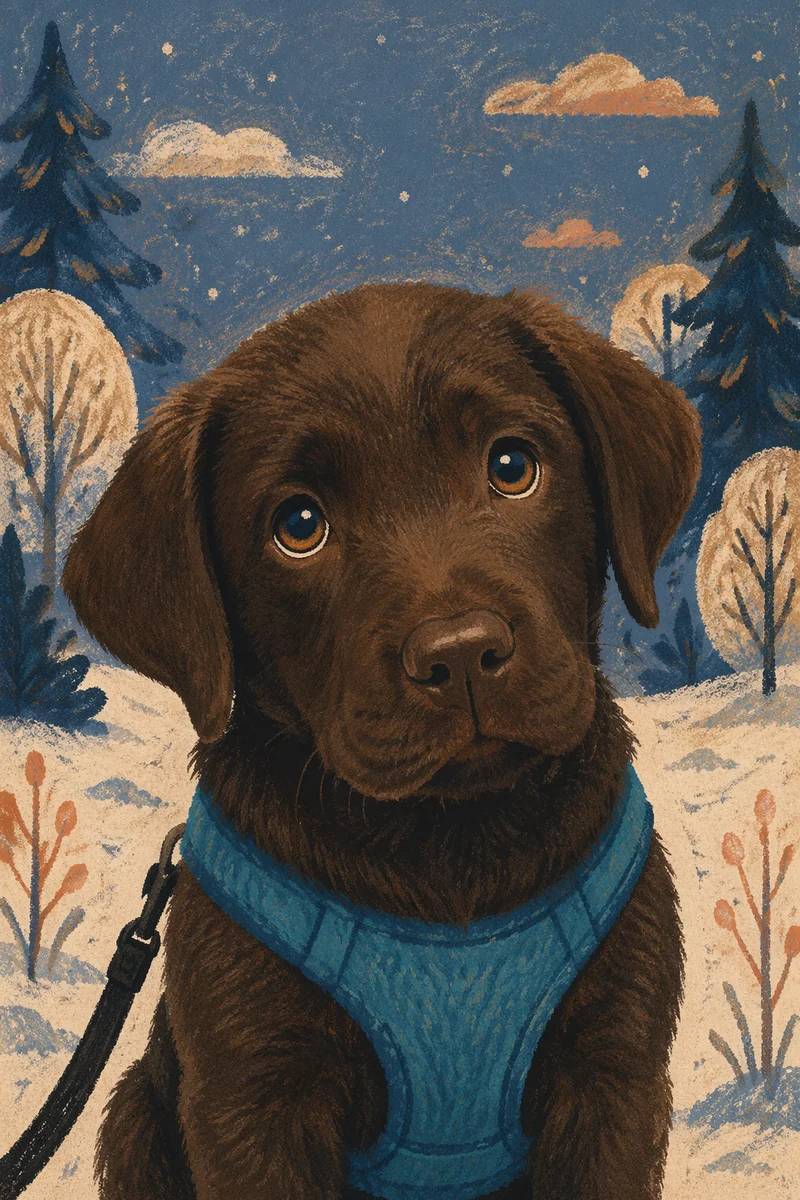 Soulful Labrador Puppy Looking Upward