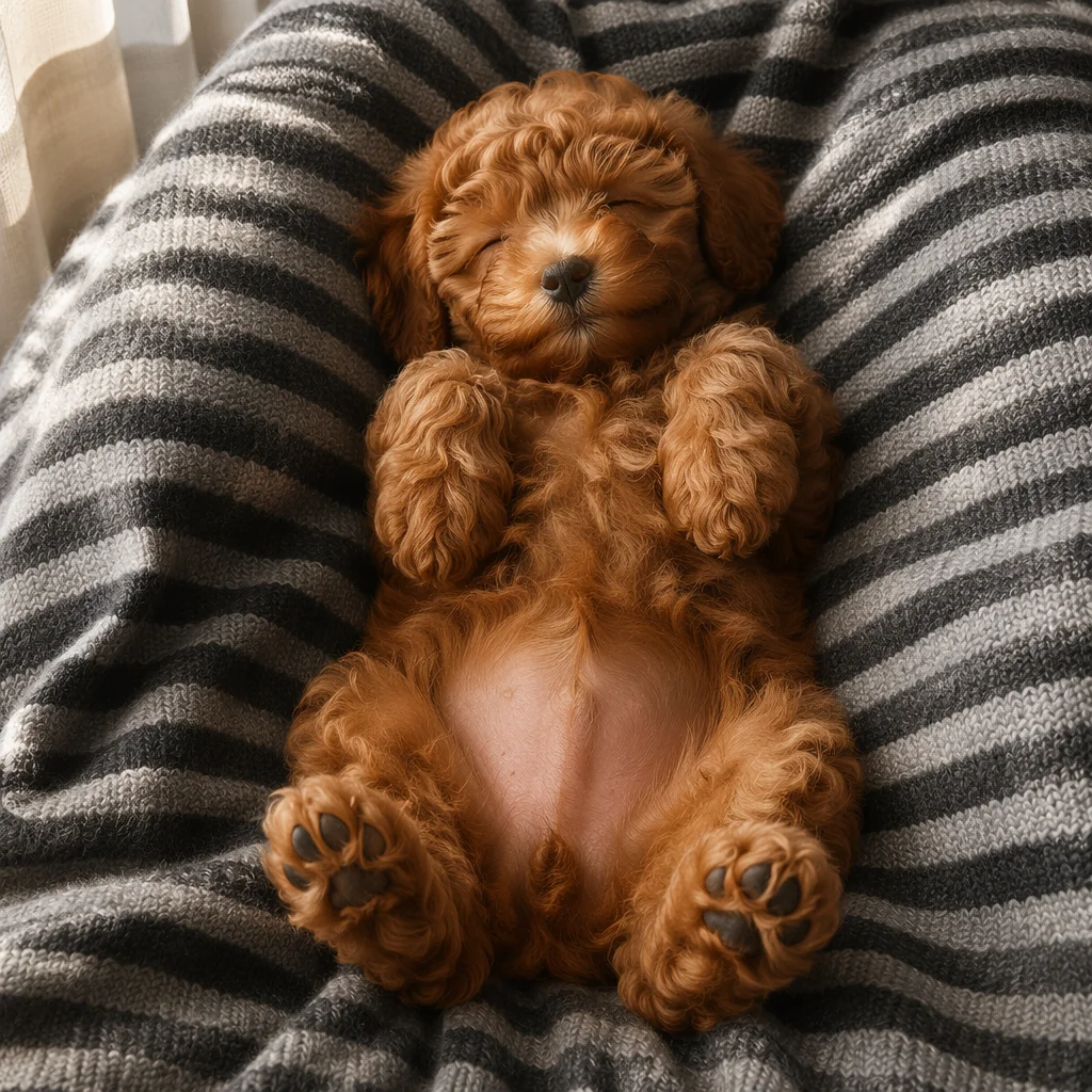Adorable Sleeping Puppy on Cozy Cushion