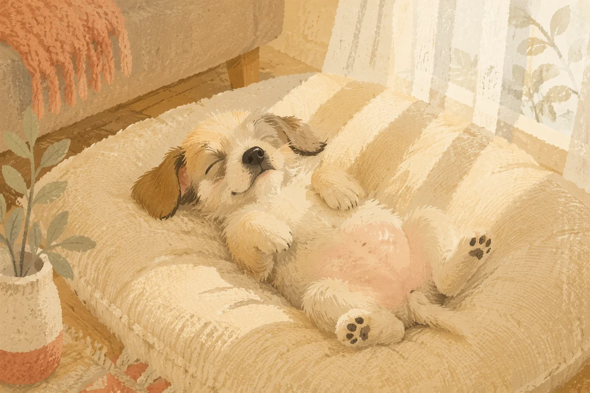 Adorable Sleeping Puppy on Cozy Cushion